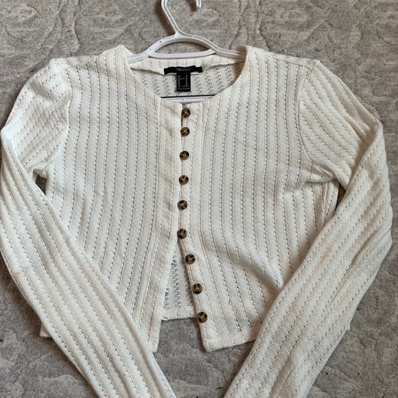 White Knit Cardigan - Picture 1 of 3